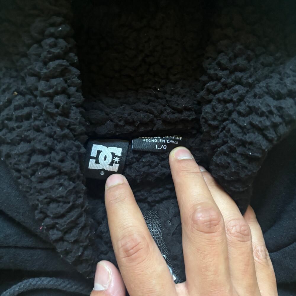 vintage y2k dc shoes sherpa lined zip up hoodie premium label large - Picture 4 of 8
